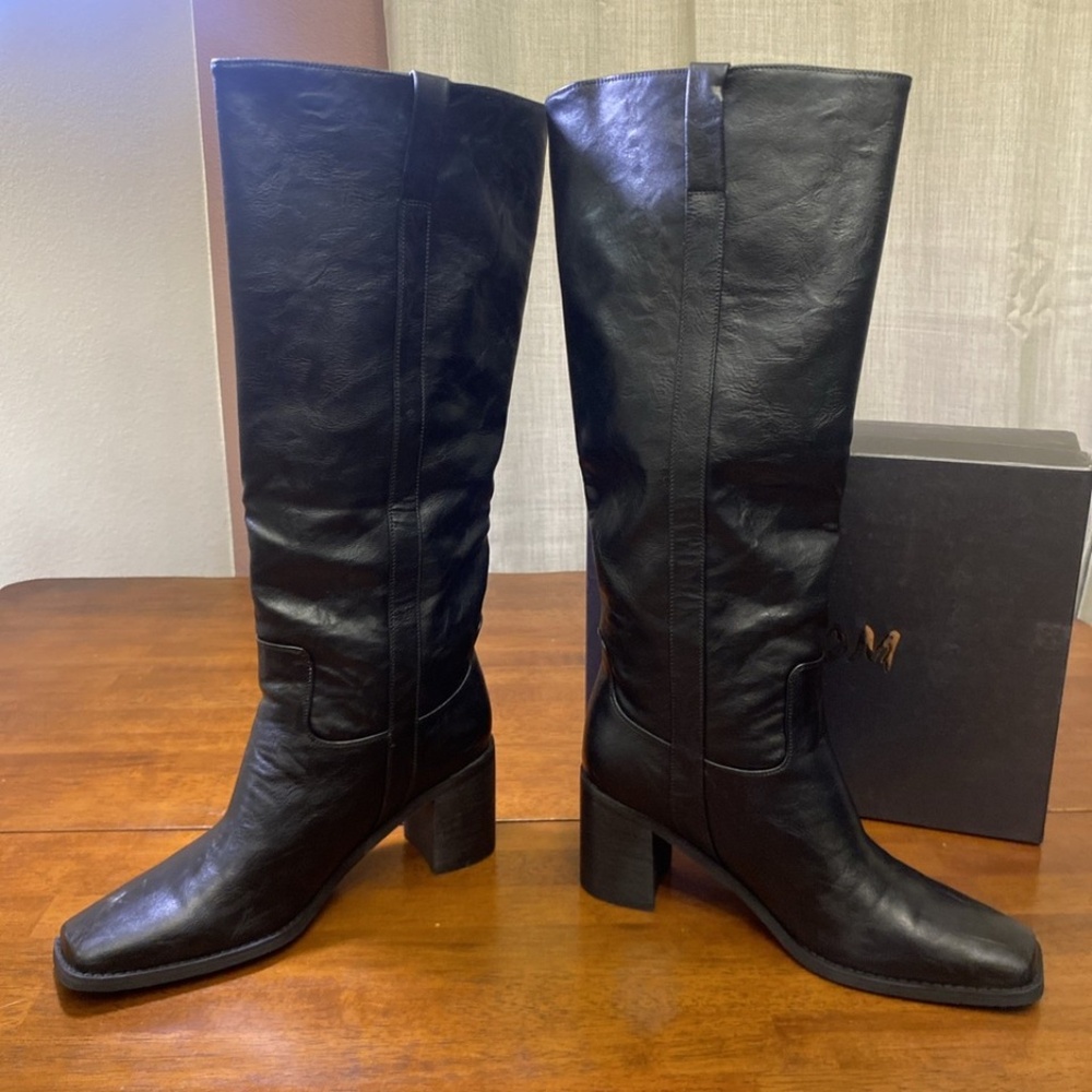 ISNOM Women's Black  Knee High Boots Size 10  NIB